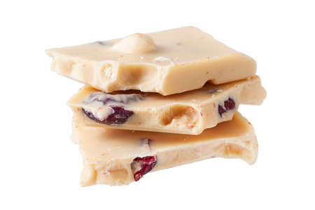 While milk chocolate with hazelnuts isolated