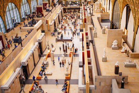 Paris, France - October 3, 2016: Interior of the Musee d'Orsay in Paris, France. The museum houses the largest collection of impressionist and post-impressionist masterpiecesのeditorial素材