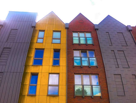 Beautiful modern houses on the streets of Gdansk, Poland