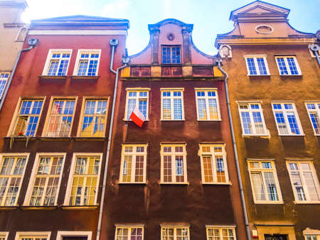 Beautiful houses on the streets of Gdansk, Poland