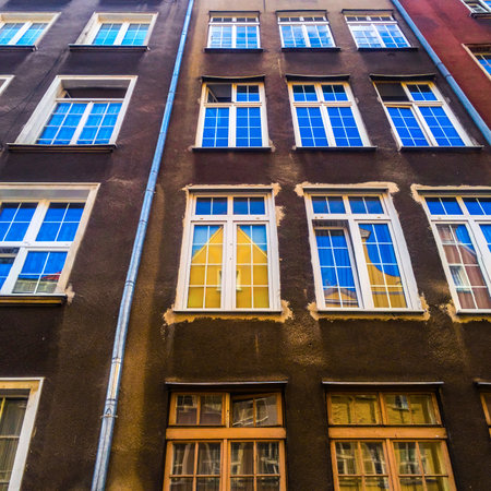 Beautiful houses on the streets of Gdansk, Polandの写真素材