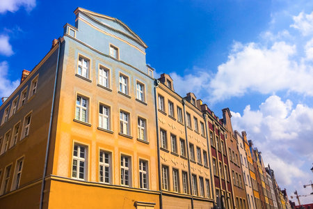 Beautiful houses on the streets of Gdansk, Poland