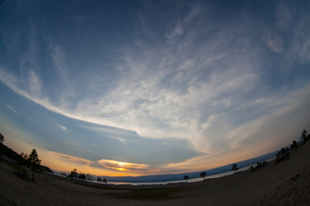 Baikal lake. Summer sunset on olkhon islandの写真素材