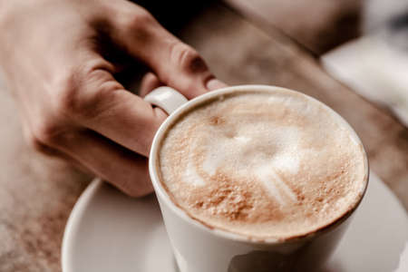 Cup of Cappuccino Coffeeの写真素材