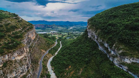 BeautifuBeautiful  Alp mountains top view, France. Taken with droneの写真素材
