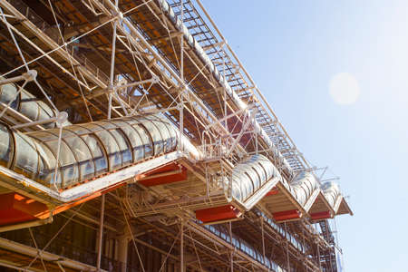 PARIS, FRANCE - October 10, 2016 : Facade of the Centre of Georges Pompidou . The Centre of Georges Pompidou is one of the most famous museums of the modern art in the worldのeditorial素材