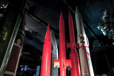 LE BOURGET,  PARIS, FRANCE - OCTOBER 8, 2016 : : The Rocket Garden at  the Museum of comonautic and aviation Le Bourget in Parisのeditorial素材