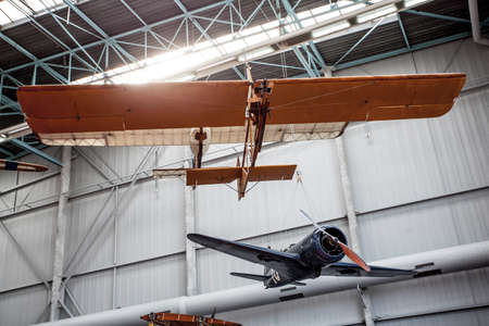 LE BOURGET,  PARIS, FRANCE - OCTOBER 8, 2016 : Old Retro Airplane in the Museum of comonautic and aviation Le Bourget in Parisのeditorial素材