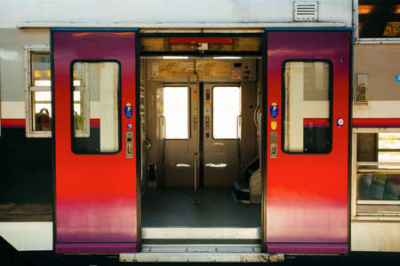 PARIS, FRANCE - OCTOBER 7, 2016: Special retro style interior od train  going to Versailles an d...