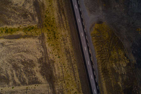Landscapes and motorways of Iceland, taken with drone
