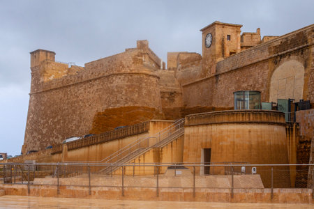 Citadel castle in downtown of Victoria, the capital of Gozo island in Maltaの写真素材