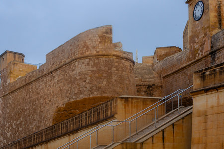 Citadel castle in downtown of Victoria, the capital of Gozo island in Malta