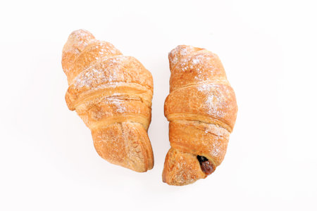 croissant isolated over white backgroundの写真素材