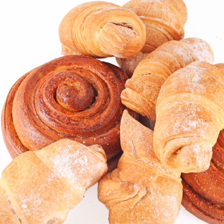 croissant isolated over white backgroundの写真素材