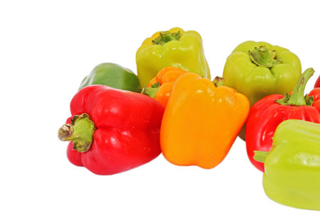 Red paprika pepper isolated on a white backgroundの写真素材