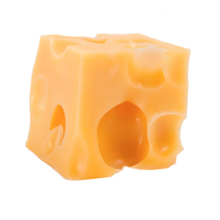 Yellow Cheese isolated on white backgroundの写真素材