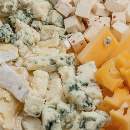 Fresh Cheese assortment backgroundの写真素材