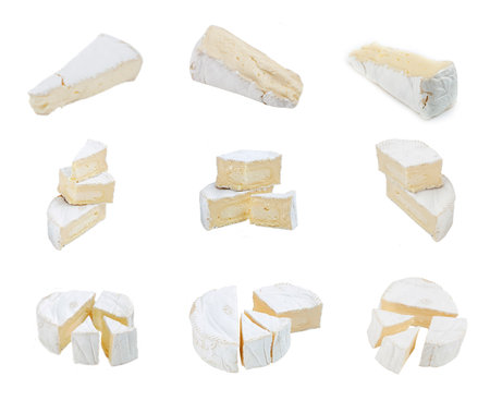 Cheese brie set on the white backgroundの写真素材