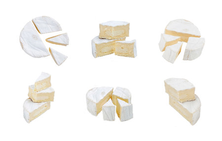 Cheese brie set on the white backgroundの写真素材