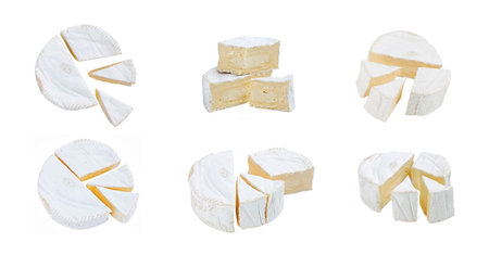 Cheese brie set on the white backgroundの写真素材