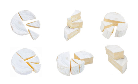 Cheese brie set on the white backgroundの写真素材