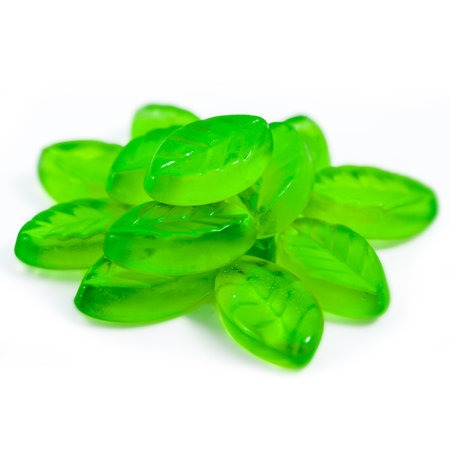 green leaf fruit  jelly candy isolatedの写真素材