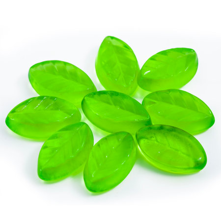 green leaf fruit  jelly candy isolatedの写真素材