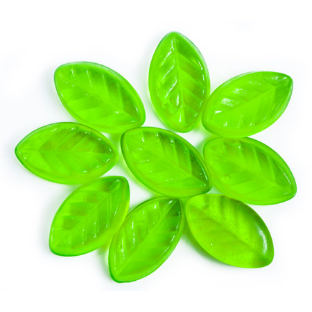 green leaf fruit  jelly candy isolatedの写真素材