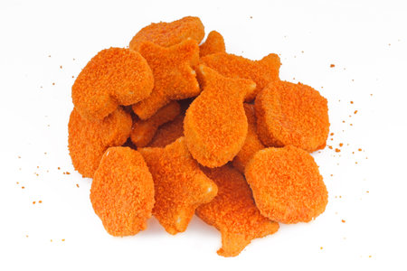 Fishcakes isolated on whiteの写真素材