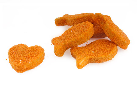 Fishcakes isolated on whiteの写真素材