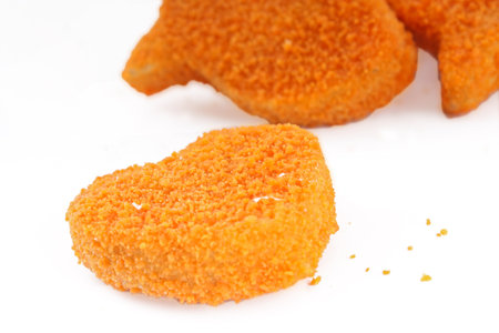 Fishcakes isolated on whiteの写真素材