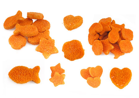 Fishcakes set isolated on whiteの写真素材