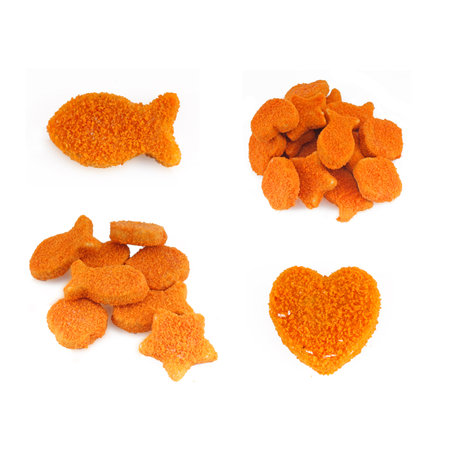 Fishcakes set isolated on whiteの写真素材