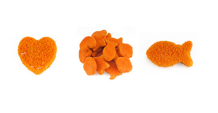 Fishcakes set isolated on whiteの写真素材