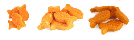 Fishcakes set isolated on whiteの写真素材
