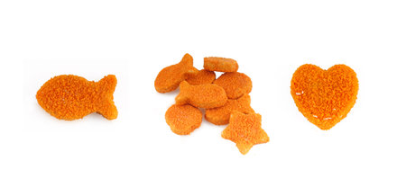 Fishcakes set isolated on whiteの写真素材