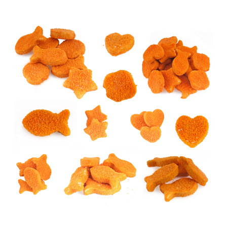 Fishcakes set isolated on whiteの写真素材