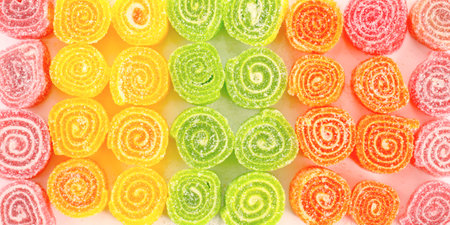 Close up of sweet colorful candiesの写真素材
