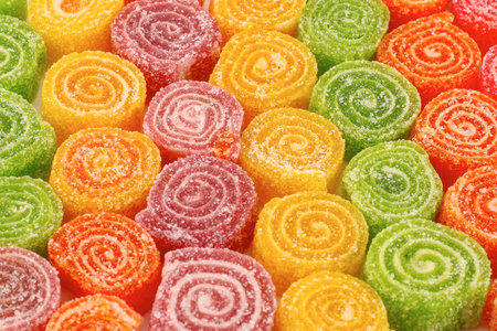 Assortment of colourful fruit jelly candiesの写真素材