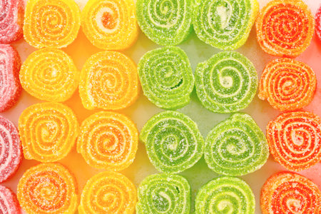 Assortment of colourful fruit jelly candiesの写真素材