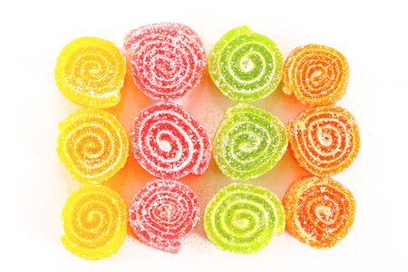 Colorful candy isolated on the white backgroundの写真素材