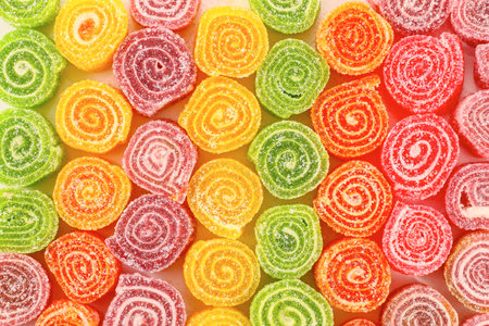 Close up of tasty sweet colorful candiesの写真素材