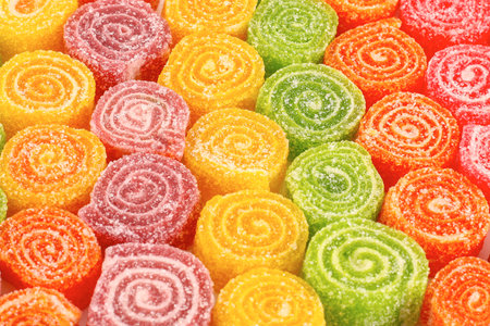Assortment of colourful fruit jelly candiesの写真素材