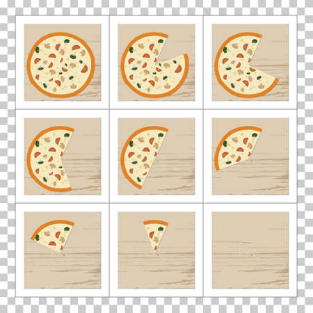 Vector Vegetarian Pizza on Tableのイラスト素材