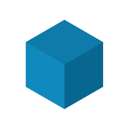 Cube sides isometric clean vector illustration blueのイラスト素材