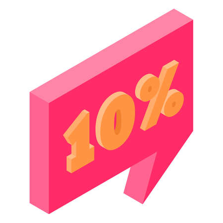 Bubble discount offer price label signboard isometricのイラスト素材