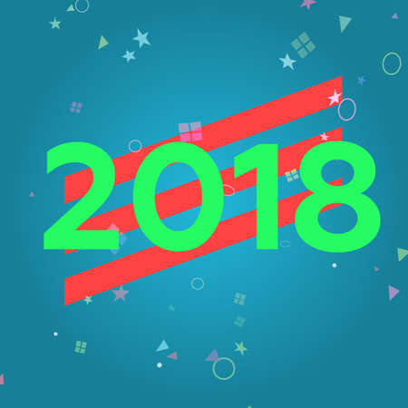 2018 happy new year, vector illustrationの写真素材