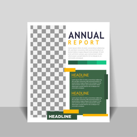 Cover designs for annual reports and business catalogs, magazines, pamphlets or booklets. Brochure template layout. Cover sample image. Template Designのイラスト素材
