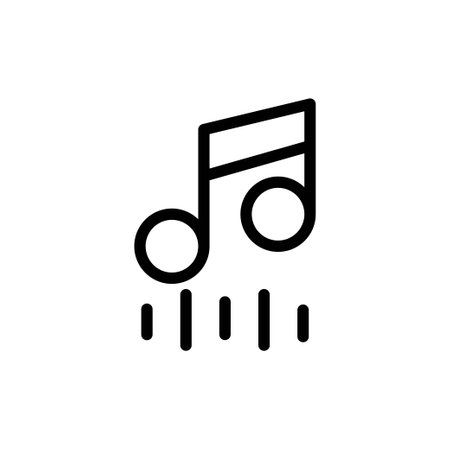 Music icon in trendy line style design. Vector graphic illustration. Symbol Music for website, logo, app and interface design. Black icon vector designのイラスト素材
