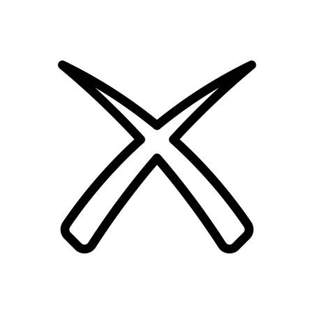 Wrong sign icon in trendy line style design. Vector graphic illustration. Wrong sign symbol for website, logo, app and interface design. Black icon vector designのイラスト素材